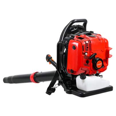 Leaf Blower, 75.6CC 4-Stroke Backpack Gas Leaf Blower, Snow Blower, Up To 900 CFM And 210 MPH, Variable Speed, Cruise Control (Red)