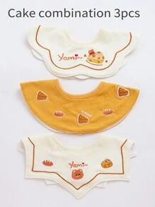 3 件皇冠设计防水婴儿围兜，360° 可旋转 - 专为流口水的婴儿设计，防止衣服被弄湿，面料带有精美的刺绣，是婴儿派对、圣诞节、感恩节、新年的完美礼物