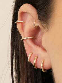 2 Chiếc/Nhẫn mũi mạ vàng chống dị ứng 316L cao cấp 16G/18G, có sẵn tùy chọn vàng và bạc, khảm Zirconia, phù hợp cho chạy thể thao và vòng kín không dễ rơi ra. Nhẫn màng đôi - Khuyên mũi thời trang cao cấp 2Psc - Xem 2