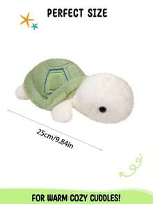 25cm/9.84in Đồ chơi nhồi bông hình con rùa đáng yêu, mềm mại, mô phỏng chân thực, đồ trang trí và quà tặng hoàn hảo cho những người đam mê rùa, quà tặng cho trẻ em, tiệc sinh nhật, trang trí phòng cho bé gái - màu xanh lá - Xem 2