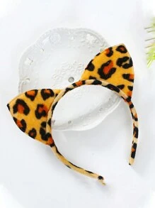1PC Cartoon Animal Headbands With Ears,Horns, And Hoops-Animal Role Performance Headband Tiger Pig Cat Little Chicken Rabbit Mouse Sheep Cow Monkey Giraffe, Frog, Dog, Bunny, Wolf Headwear, Makeup Party Headwear,Birthday Photo Props, Party,Hairband,Hair Hoop