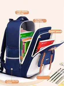 New Elementary School Students Schoolbag 1-3-6-9 Grades 6-12-16 Years Old Boys And Girls To Reduce The Burden Of Children's Large-Capacity Shoulders Backpacks