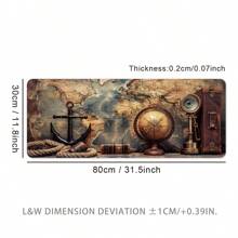 Oversized nautische Karten Gaming Mauspad, Büro Schreibtischunterlage, E-Sport Tastatur Matte, Gummi rutschfestes Design, Extra groß & dick, umsäumter Rand, strapazierfähig & waschbar Rückkehr zur Schule Gaming Mauspad