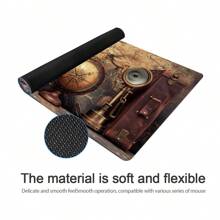 Oversized nautische Karten Gaming Mauspad, Büro Schreibtischunterlage, E-Sport Tastatur Matte, Gummi rutschfestes Design, Extra groß & dick, umsäumter Rand, strapazierfähig & waschbar Rückkehr zur Schule Gaming Mauspad