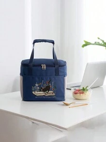 定制图片或文字，手持保温午餐盒袋，大容量适合上班族、学生和户外野餐。最好的建议是带上食物、午餐盒袋、厚铝箔、防尘防水冰袋、周年纪念礼物、生日礼物、母亲节礼物、父亲节礼物、最好的朋友礼物、给妈妈/爸爸的礼物、给她/他的礼物、给女朋友/男朋友/朋友的礼物