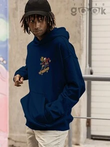 Premium Cotton Skate Rock Skull Skater Men's Sweatshirt CANGURU 2539 GEEK FLUX - 藏蓝色 - 查看 4