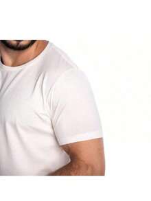 Men's T-Shirt And Shorts Kit Cotton Various Colors + Free Watch - 卡其色 - 查看 2