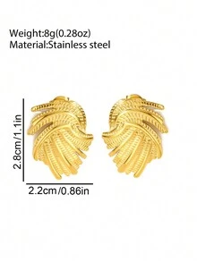 Aomogo 1 Cặp bông tai đinh tán hình học không đối xứng, mặt dây chuyền bằng thép không gỉ độc đáo theo phong cách Âu Mỹ thời trang, quà tặng cho phụ nữ - bông tai - Xem 3