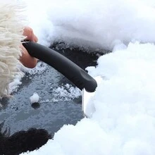 1 件长柄汽车雪铲 - 冬季刮冰器和除雪器，适用于汽车车窗和挡风玻璃的耐用橡胶铲 - 黑色 - 查看 7