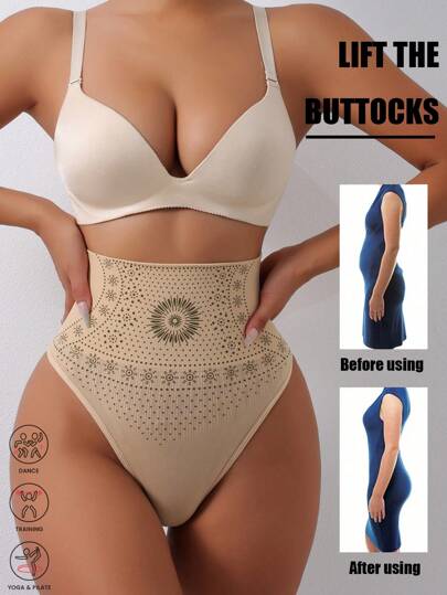 1pc Women High Waist Body Shaping Shorts, Tummy Control Thong Butt Lifting Slimming Pants Gym Accessories Belly Slimming Girdles, Lumbar Girdles Belly Slimming Corset