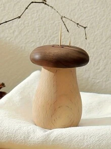 Cirelle Charming Mushroom Shaped Toothpick Holder - Black Walnut Wood, Perfect For Kitchen And Dining Room Decor, Ideal Gift For Valentine's Day, Thanksgiving, Mother's Day And Father's Day