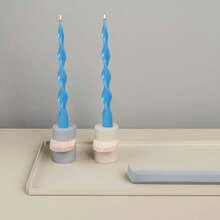 1 Box Of 4 Pcs Conical Spiral Candles, 1 Box Of 2 Pcs Coarse & Fine Spiral Long Candles, Suitable For Seasonal Festival Photography Atmosphere, Gifts, Romantic Candlelight Decor, Men/Women Gift, Outdoor Picnic Emergency Lighting, Odorless Dinner Party/Birthday/Wedding/ Candles,Room Decor,Gifts - Multicolor - View 5