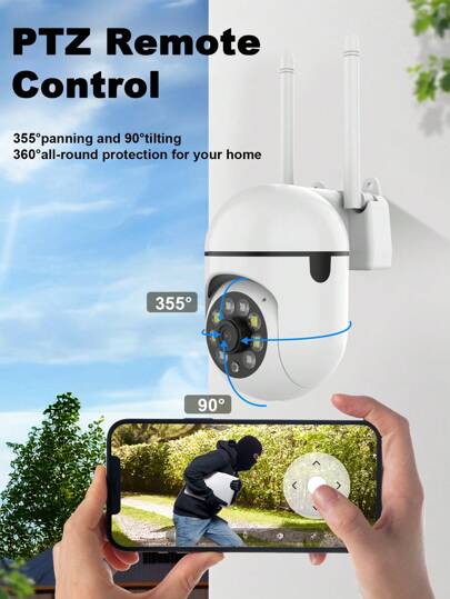 1pc/ WiFi Security Camera 355 Degree Intercom Night Vision, Remote Control Home Indoor Outdoor APP To View Anytime Anywhere, Cameras view 3