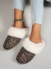 Soft Plush Lined Indoor Slippers With Non-Slip Sole For Women, Simple Fashion & Comfort, Winter - Brown - View 5