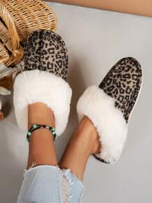 Soft Plush Lined Indoor Slippers With Non-Slip Sole For Women, Simple Fashion & Comfort, Winter - Brown - View 4