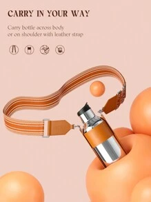 轻奢不锈钢保温杯，真空保温水瓶带盖带吸管，保温杯，双层咖啡杯，冷热饮旅行杯 - 17oz 銀色輕奢杯 - 查看 3