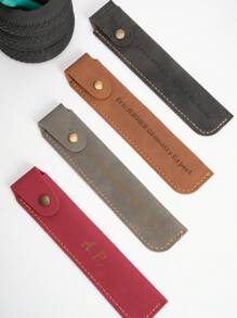 Personalização 1 peça bolsa para caneta de cor sólida, bolsa para caneta de Pu, capa para caneta anti-riscos, brinde publicitário, brinde empresarial, acessórios para dormitório de escritório (sem bolsa para caneta apenas)