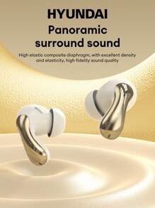 HYUNDAI HY-Y01 Bluetooth Earphones, Half In-Ear, High-Definition Surround Sound Quality, Sensitive Microphone, Voice Call, LED Power Display, Music, Sports, Gaming, Low Latency, Long Battery Life, Comfortable Fit, Wireless Earbuds Compatible With Smartphones & Computers - Black - View 6