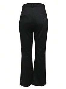 Women's Flared Pants, High Waist Straight Leg Work Trousers, Elegant Office Wear