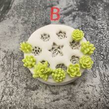1 Pc Succulent Plants Pattern Silicone Mold Resin Mold DIY 2.3in/2in - Light Grey - View 12