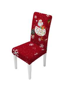 1/2/4/6/100 piezas Fundas para sillas de comedor navideñas, fundas elásticas, extraíbles y lavables para el hogar, hotel, fiesta - Multicolor - Ver 12