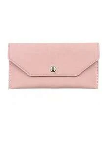 1 件简约仿皮长款钱包可重复使用现金信封带卡槽时尚纯色钱包适合日常使用现金信封钱包信封钱包勃艮第红色女士礼物 - 彩色 - 查看 14