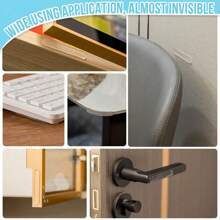 1 包（10 件）硅胶透明家具保险杠 - 无铅，粘性墙壁和门保护器