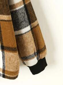 Chaqueta con capucha informal y holgada a cuadros para adolescentes/niños, chaqueta cortavientos de manga larga y cálida con bolsillos para niños, chaqueta de cuadros de para niños para otoño/invierno, ropa exterior