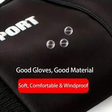 1 Pair Winter Black Warm Gloves, Elastic Windproof Waterproof Sports Gloves, Thickened Anti-Slip Touchscreen Durable Gloves, Sports Warm Gloves, Ideal Gift - Black - View 7