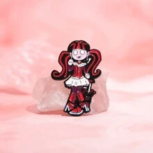 1pc Dark Cute Girl Badges, Embellish Your Personalized Outfit Dress Accessories Pin For Clothes Bag Charm School