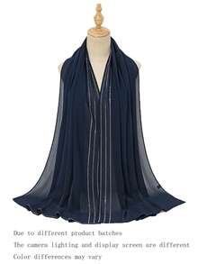 1 chiếc khăn quàng cổ đa năng phong cách mới, khăn trùm đầu trang trí thời trang Hồi giáo - A - Xem 4