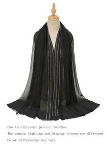 1 chiếc khăn quàng cổ đa năng phong cách mới, khăn trùm đầu trang trí thời trang Hồi giáo - A - Xem 5