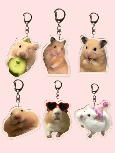 1pc New Acrylic Creative Meme Funny Lovely Hamster Cute Animals Theme Keychain Pendant , Yeah Hamster, Sweet Potato Hamster, Bag Accessories , School Bag Accessories , Purse Pendant. Everyday Bag Accessory, Bag Charm, Lanyard, Key Holder. Ideal For Boyfriends, Girlfriends, Family Members, Doctors, Nurses, Party Gifts, Cell Phone Decorations, And More. Valentine's Day Car Accessories Animal Goth Y2k
