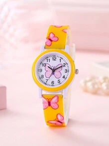 Fashionable New Shell Cartoon Print Butterfly Design Kids/Teens Learning Watch - one-size - View 18