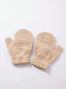 1pair Kids Plain Knit Mittens Gloves, Outdoor Cold Proof Casual Versatile Winter Warm Gloves - Children's Knitted Gloves - View 41