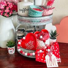 情人节，1 件流苏装饰吊坠，装饰饰品，DIY 浪漫装饰饰品，带木珠，心形吊坠，情人节生日最佳礼物 - 彩色 - 查看 6