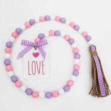 情人节，1 件流苏装饰吊坠，装饰饰品，DIY 浪漫装饰饰品，带木珠，心形吊坠，情人节生日最佳礼物 - 彩色 - 查看 12