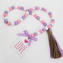 情人节，1 件流苏装饰吊坠，装饰饰品，DIY 浪漫装饰饰品，带木珠，心形吊坠，情人节生日最佳礼物 - 彩色 - 查看 8