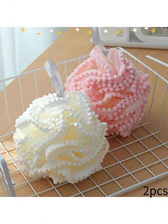 2/4 PCS Bath Ball, Bath Scrub Flower Mesh Pad Ball, Soft Material Body Sponge Ball Exfoliating Bath Ball, Bath Puff Ball Shower Massage Brush Shower Sponge Pad Bath Scrub Brush Or Travel, Bath Ball Cute Fur Ball Lace High End Durable Adult Bath Flower Bath Ball , Sponge Soft Mesh Shower Puff Bath Sponge Bath Sponge Body Body Exfoliating Bath Accessories For Men And Women