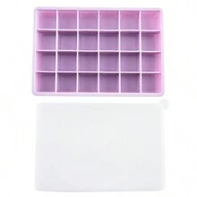 1 个冰块托盘，硅胶冰模，大容量，带盖，方形，易取出，方便制冰机，密封包装，配件，厨房小工具 - 彩色 - 查看 17
