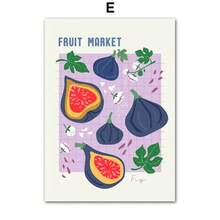 1PC Fruit Market Strawberry Lemon Orange Banana Cherry Wall Art Nordic Posters Hình ảnh cho phòng khách trang trí Canvas Prints Tranh không có khung - Nhiều màu - Xem 14