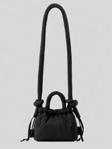 Bolso pequeño casual tipo plumón, bolso de hombro cruzado acolchado de diseñador para mujer, bolsos de mano de nailon y plumón para dama, mini bolsos de moda 2024