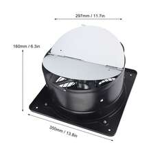 Extractor Aire Industrial, Ventilador De Escape De Bajo Ruido De Metal, Extractor Comercial Ventilación Industrial Ventilador De Escape Axial Ventilador De Placa De Flujo para Cocina Baño Garaje - Negro - Ver 3