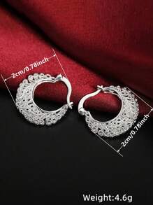 1 Paar klassische 925 Sterling Silber Creolen, Hochzeits-Jahrestags-Ohrringe, Schmuck für Frauen, Feinschmuck Geschenk