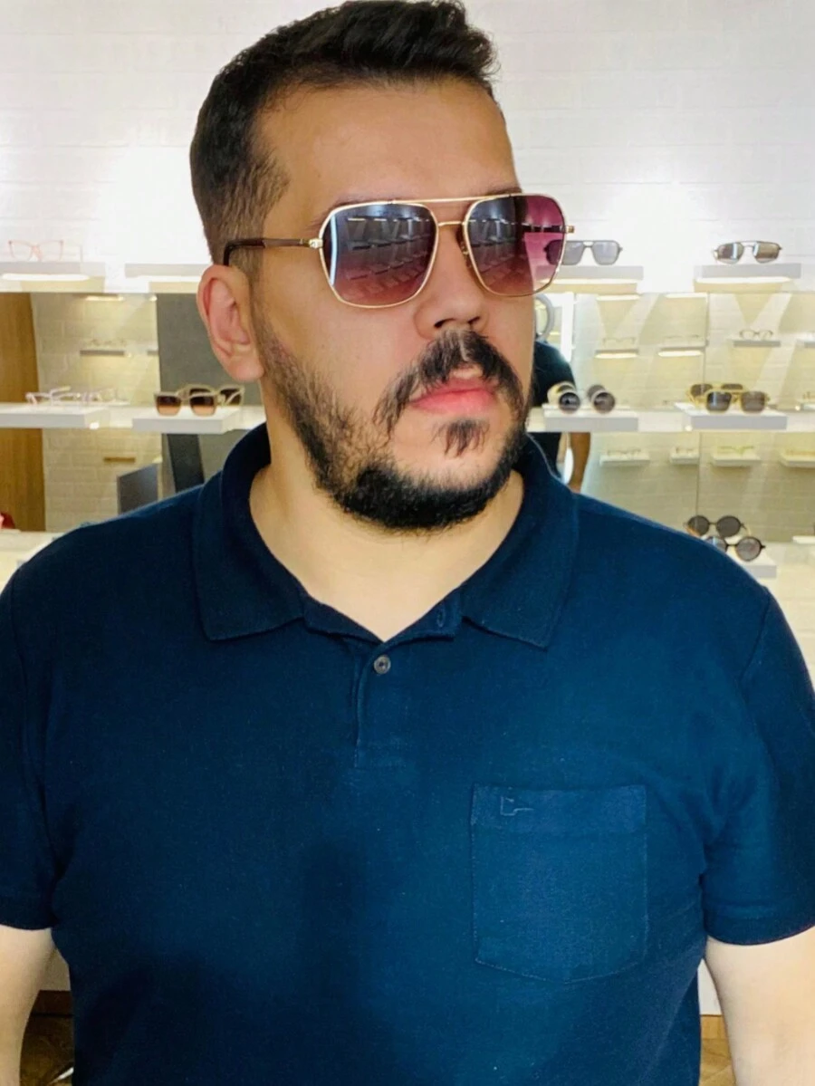 Men's Sunglasses Sporty Elegant UV400 Protection Rectangular Resistant Cost Benefit New - 紫色 - 查看 1