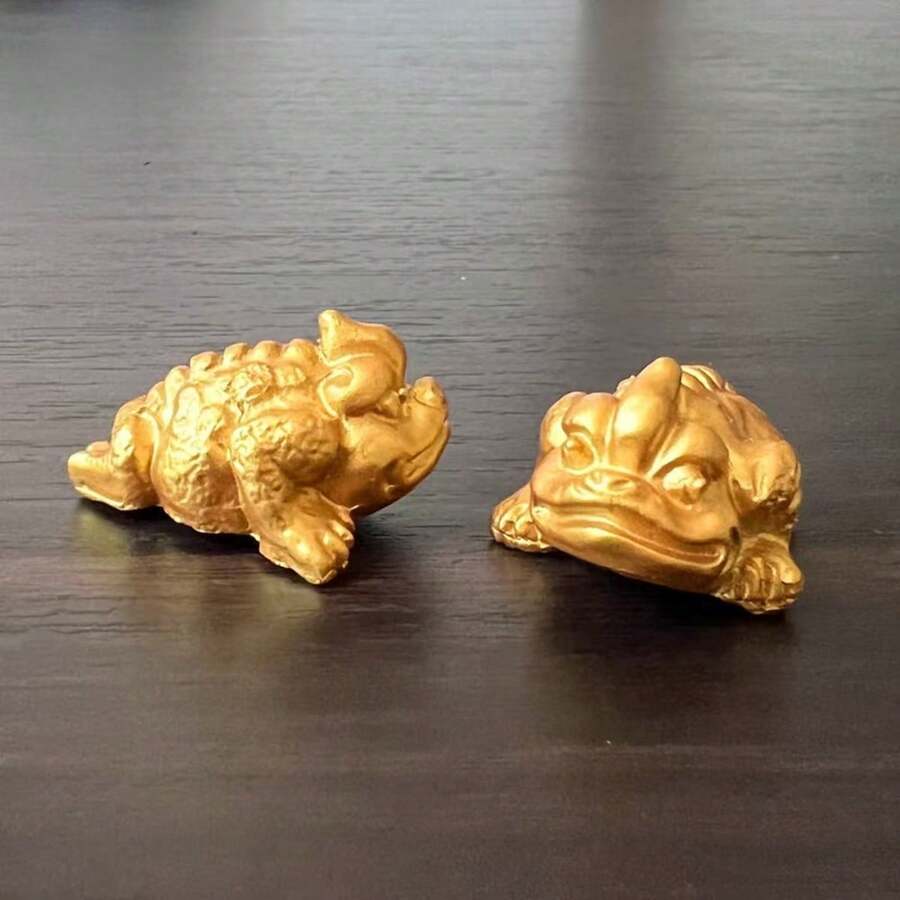 1只装金蟾摆件合金金蟾摆件创意金钱手工金蟾家居开业客厅装饰最佳礼物 - 金蟾蜍擺件 - 查看 1