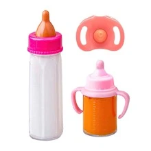 Set de 2/3/4/6 biberones y botellas de jugos pequeñas mágicas de muñecas bebé, juego de biberones y botellas de jugo de muñeca, biberones mágicos con líquido que desaparece, botellas de leche y jugo raras, biberones mágicos con líquido que desaparece, juguetes para niños, adecuados como accesorios de muñecas (color y estilo aleatorios, el tamaño real es pequeño, ver referencia de tamaño en detalles, acercar con precaución si hay preocupación) - Multicolor - Ver 13