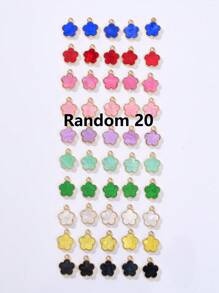 5/20/30/50/100/200/300 piezas Colgante de trébol de 4 hojas/flor de 5 pétalos colorido y elegante, adecuado para hacer collares, pulseras, pendientes, llaveros, colgantes de teléfono, joyería de regalo para parejas