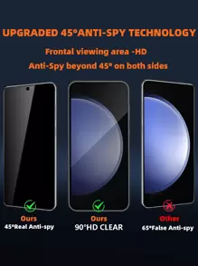三星Galaxy三片装钢化玻璃屏幕保护膜，小米Redmi防窥防碎防指纹隐私膜，OPPO Vivo 45度防眩光隐私屏幕保护膜，Infinix高铝隐私玻璃白边升级防爆防指纹高透防眩光隐私保护手机配件