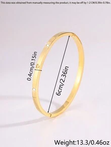 Camhanno 1/2/3/4/5 Chiếc Vòng Tay Bằng Thép Không Gỉ Vàng Sang Trọng Và Thanh Lịch, Nhiều Kiểu Vòng Tay Đơn/Kết Hợp, Tay Nghề Thủ Công Tinh Tế, Trình Bày Hoàn Hảo, Thích Hợp Để Đeo Hàng Ngày, Đeo Đi Tiệc - Vàng - Xem 6